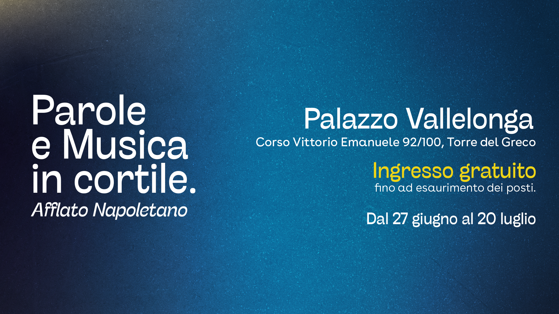 Al via la rassegna Parole e musica in cortile. Afflato Napoletano